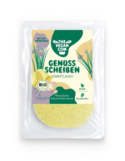Produktfoto zu Käse Alternative mit Schnittlauch in Scheiben vegan