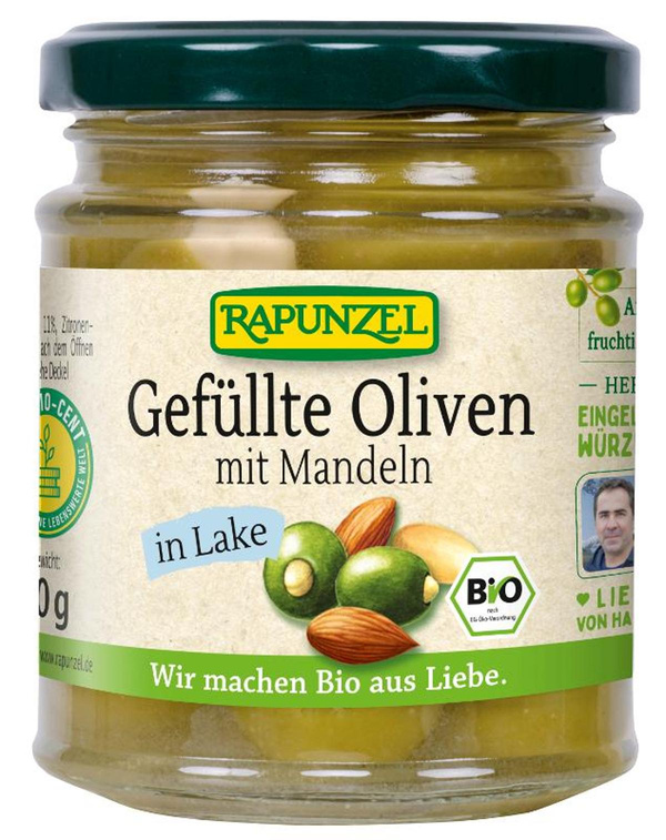 Produktfoto zu Gefüllte Oliven grün gefüllt mit Mandeln 190g