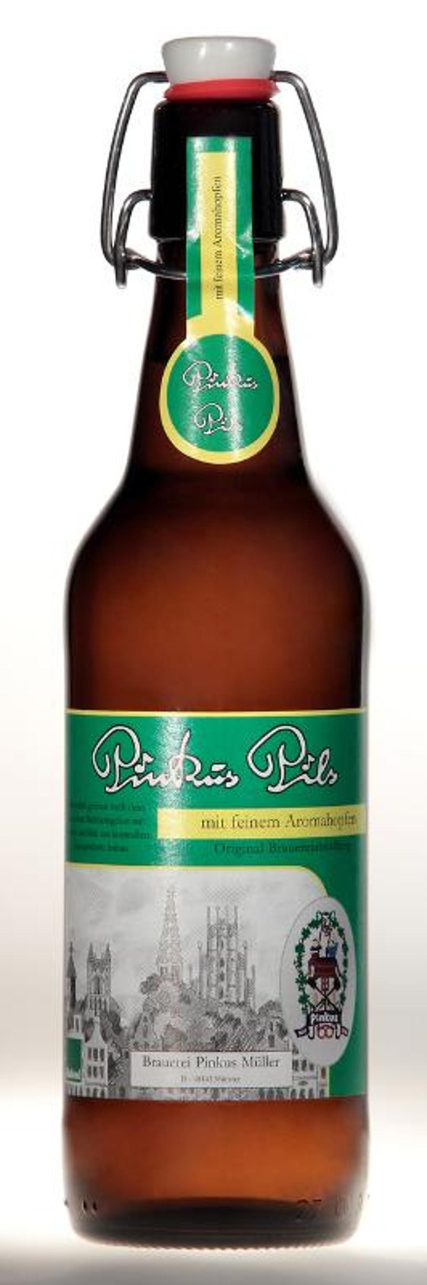 Produktfoto zu Pinkus Pils Bügelflasche Kiste 16*0,5L