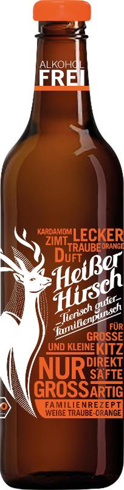 Produktfoto zu Punsch Heißer Hirsch "Weiße Traube - Orange" 0,75L