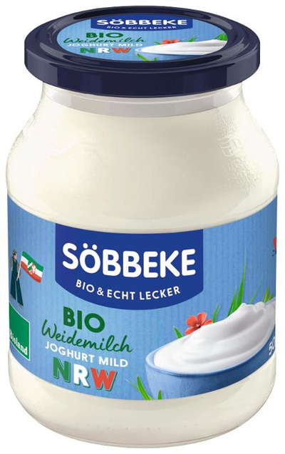 Produktfoto zu Weidemilch Joghurt mild nur Milch aus NRW 3,8% 500g