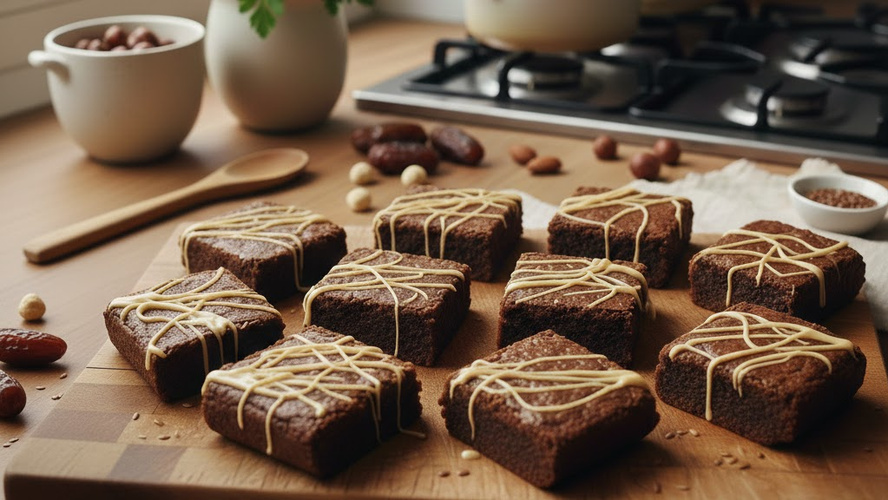 Rezeptbild für Rohkost Brownies - vegan & ohne raffinierten Zucker
