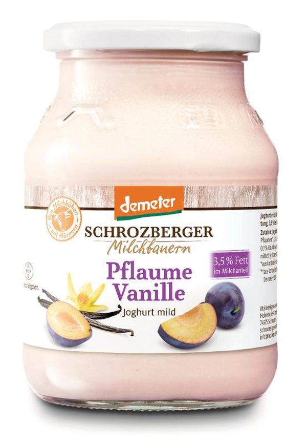 Produktfoto zu Joghurt Pflaume Vanille 3,5% 500g