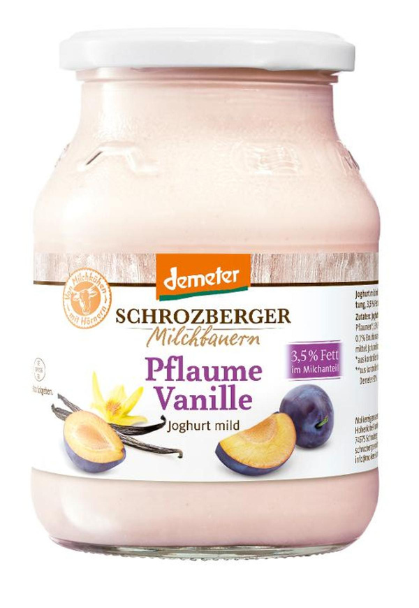 Produktfoto zu Joghurt Pflaume Vanille 3,5% 500g