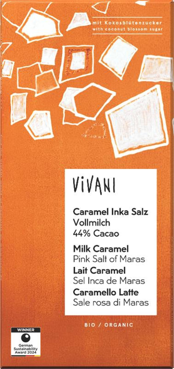 Produktfoto zu Caramel Inka Salz Vollmilch-Tafelschokolade 80g