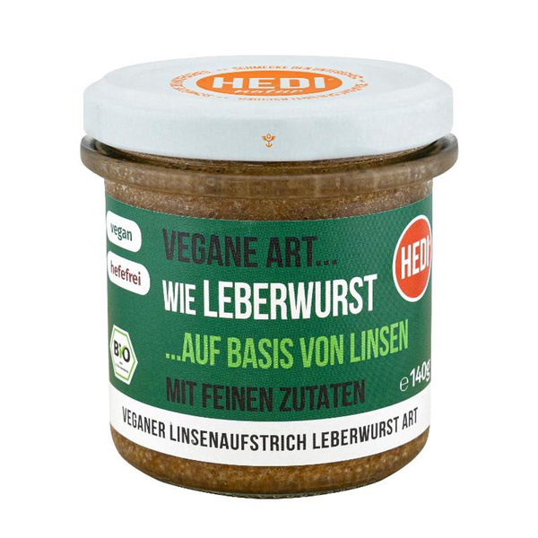 Produktfoto zu Leberwurst vegane Art aus Linsen mit feinen Zutaten 140g