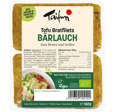 Produktfoto zu Bärlauch Bratfilets Tofu 160 g