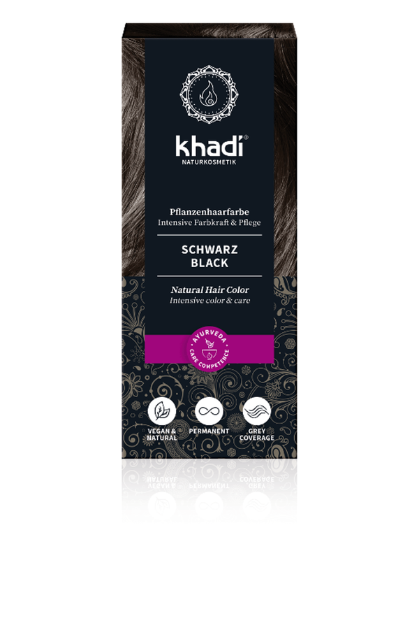 Produktfoto zu Schwarze Pflanzenhaarfarbe 100g vegan