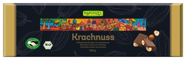 Produktfoto zu Rapunzel Vollmilch Schokolade Krachnuss 300g