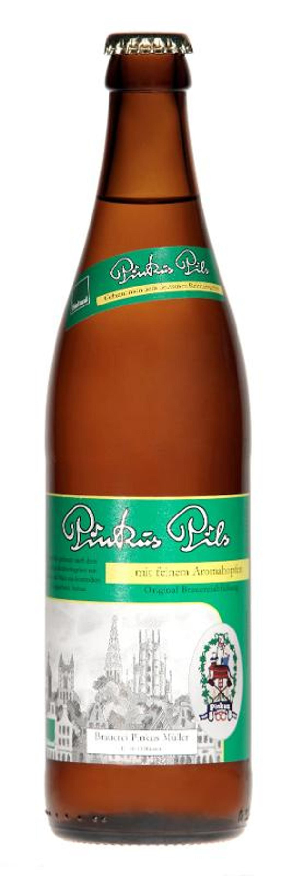 Produktfoto zu Pinkus Pils Kiste 8*0,5L