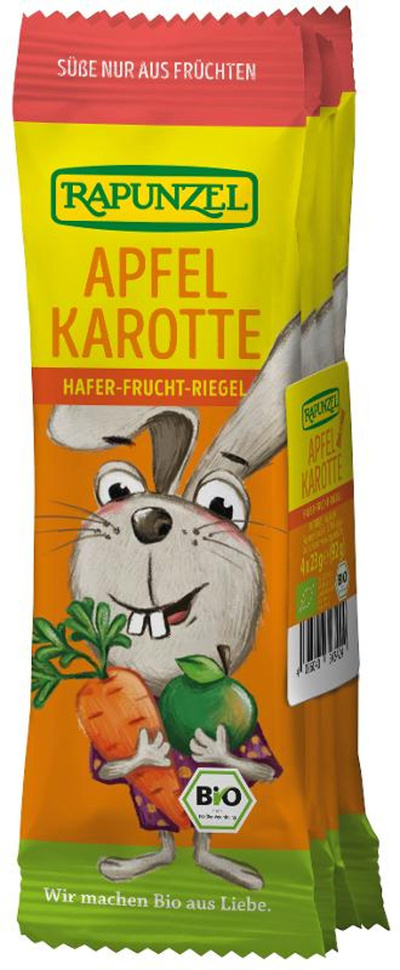 Produktfoto zu Apfel Karotte Hafer-Frucht-Riegel 4 Stück à 23g