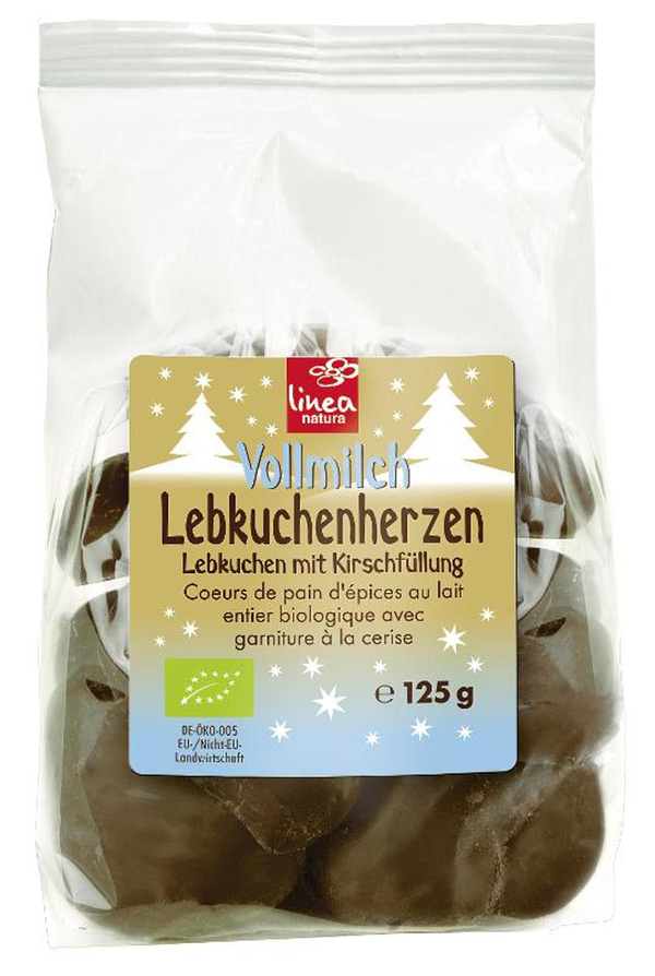 Produktfoto zu Lebkuchenherzen Vollmilch gefüllt 125g