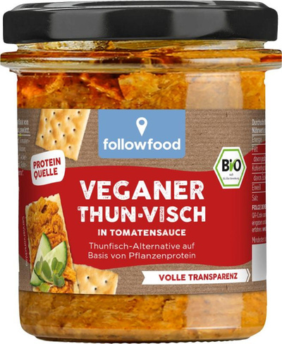 Produktfoto zu veganer ThunVisch in Tomatensauce 180g
