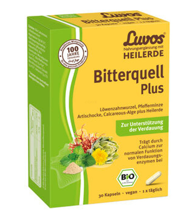 Produktfoto zu Heilerde Bitterquell Plus 30 Kapseln, Verdauung