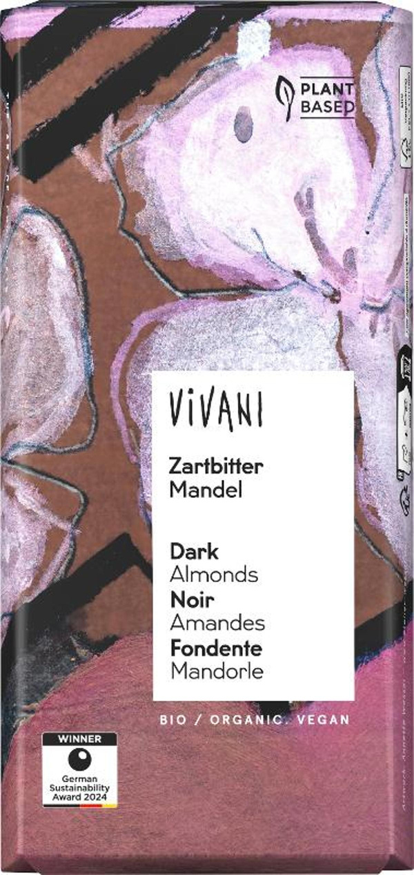 Produktfoto zu Zartbitter Mandel Tafelschokolade 100g