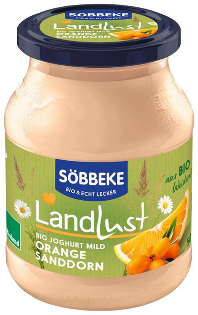 Produktfoto zu Weidemilch Joghurt mild Sanddorn Orange 500g