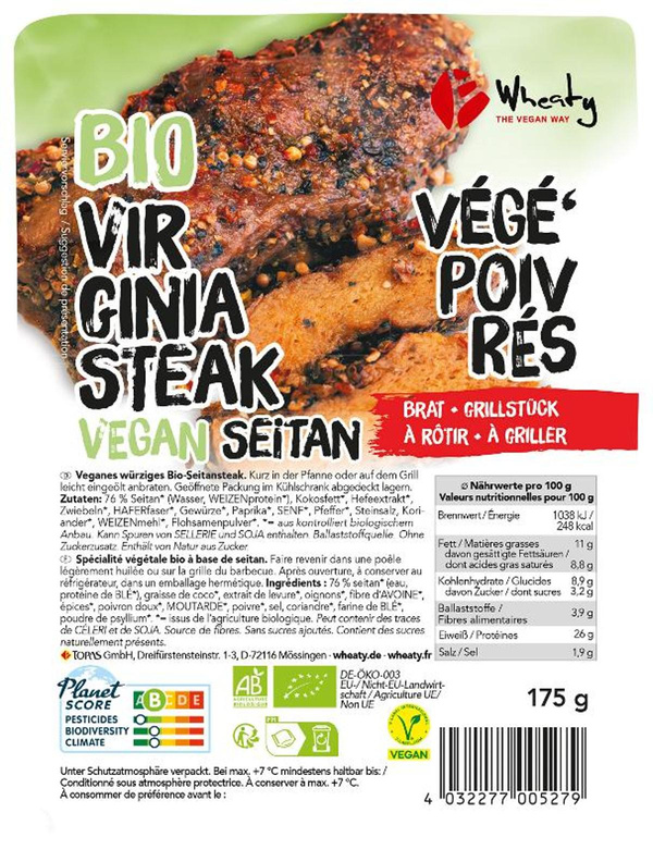 Produktfoto zu Veganes Virginia Steak 2 Stück 175g