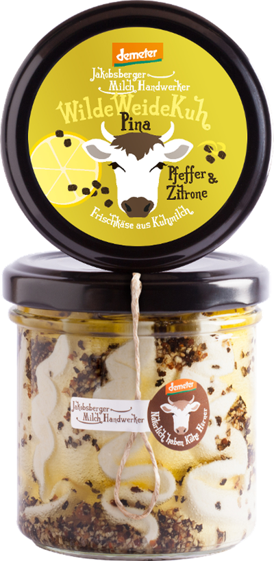 Produktfoto zu Pina Frischkäsecreme Pfeffer -  Zitrone 140g