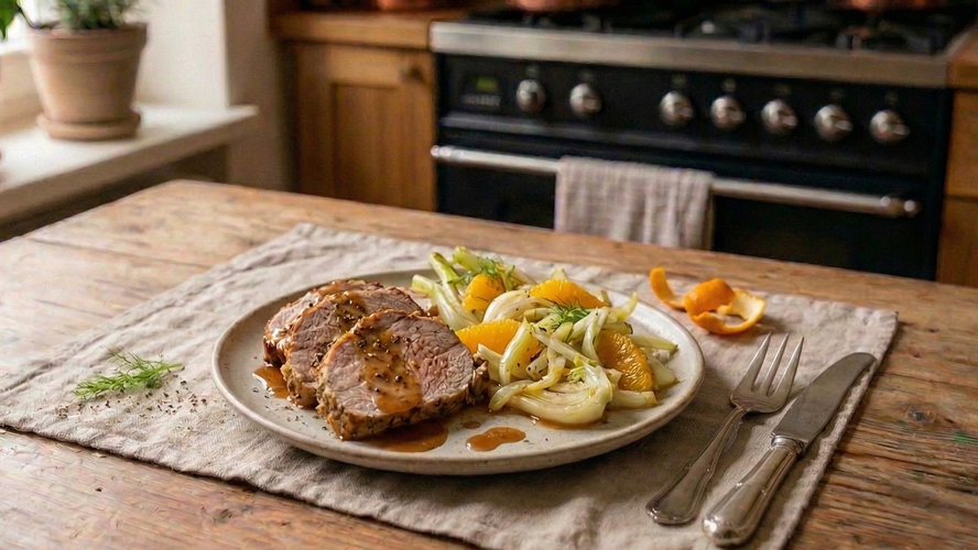 Rezeptbild für Sonntagsbraten mit Fenchel & Orangen 