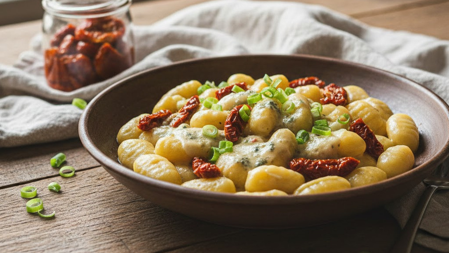 Rezeptbild für Gnocchi in Gorgonzola-Tomaten-Sauce One Pot