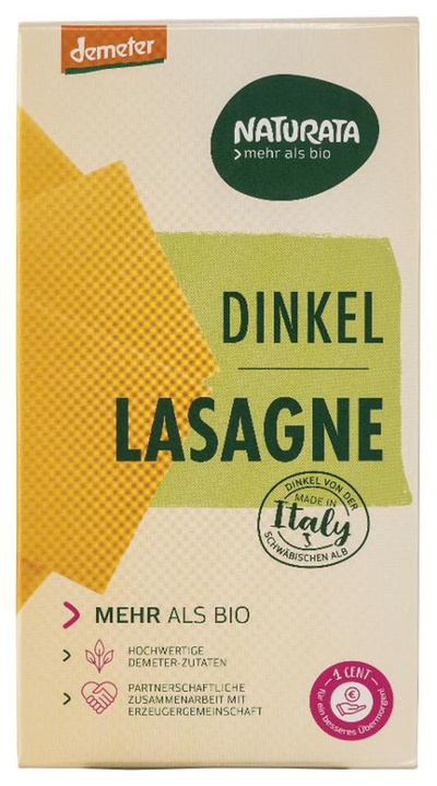 Produktfoto zu Dinkel Lasagne-Platten 250g
