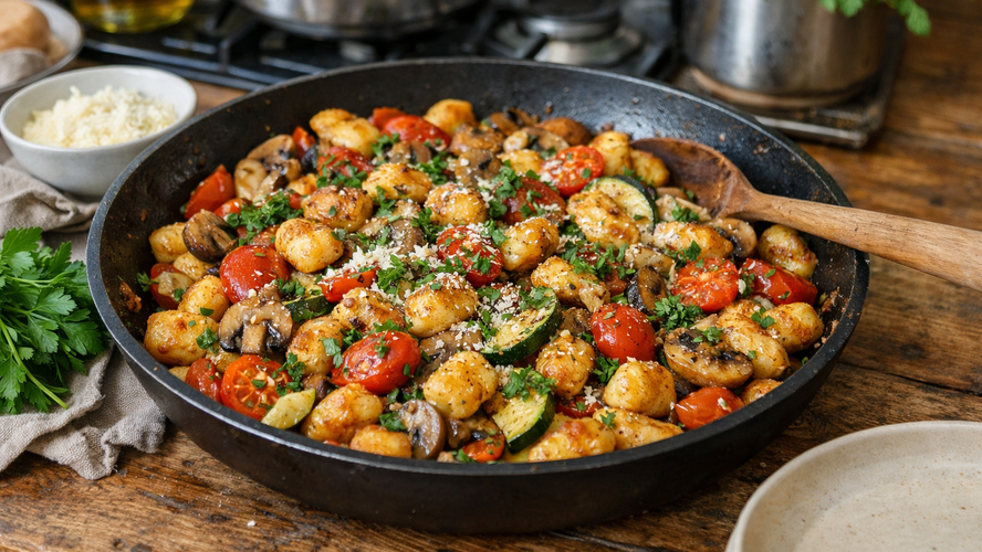 Rezeptbild für Bunte Gnocchi Pfanne (One Pot)