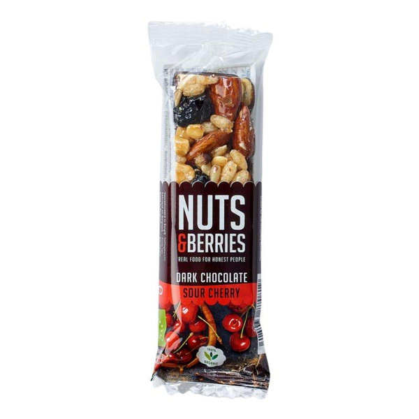 Produktfoto zu Dark Chocolate Sour Cherries Riegel 40g