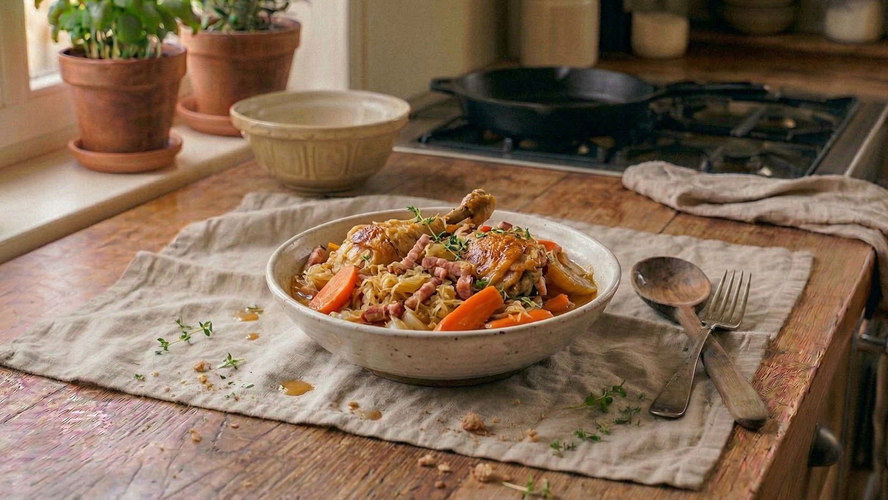 Rezeptbild für Sauerkraut-Hähnchen-Topf