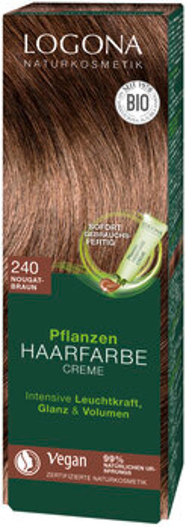 Produktfoto zu Pflanzen Haarfarbe Creme "240 Nougat-Braun" 150ml