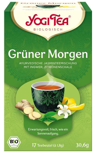 Produktfoto zu YogiTea Grüner Morgen 17 Beutel