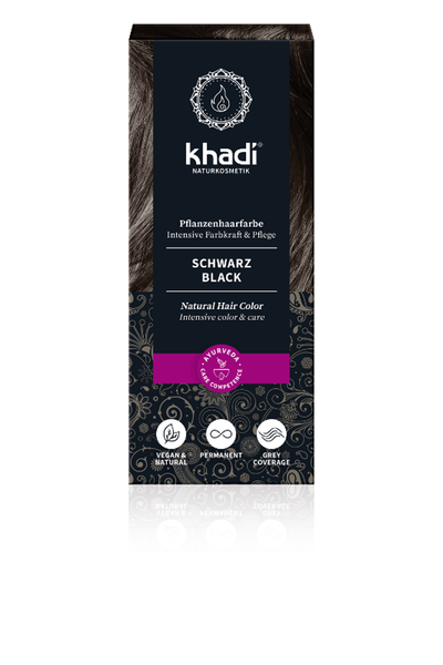 Produktfoto zu Schwarze Pflanzenhaarfarbe 100g vegan