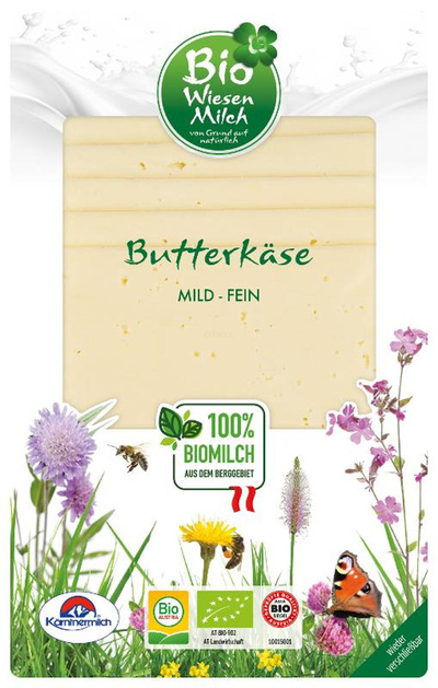 Produktfoto zu Wiesenmilch Butterkäse in Scheiben 100g