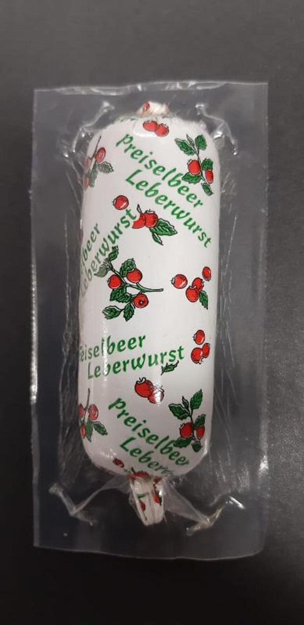 Produktfoto zu Wildleberwurst m.Steinpilzen u. Preiselbeeren 125g