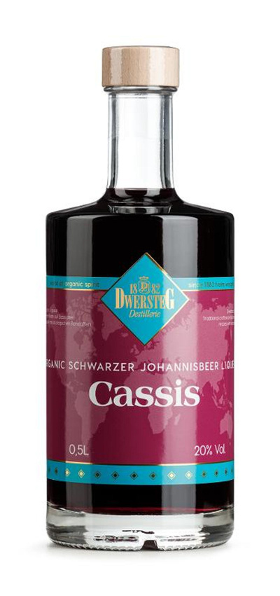 Produktfoto zu Dwersteg Cassis Schwarzer Johannisbeer-Liqueur 0,5L