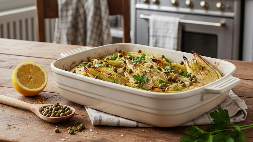 Rezeptbild für Gerösteter Fenchel mit Zitrone und Kapern