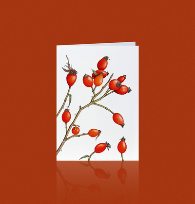 Produktfoto zu Grußkarte Hagebutte
