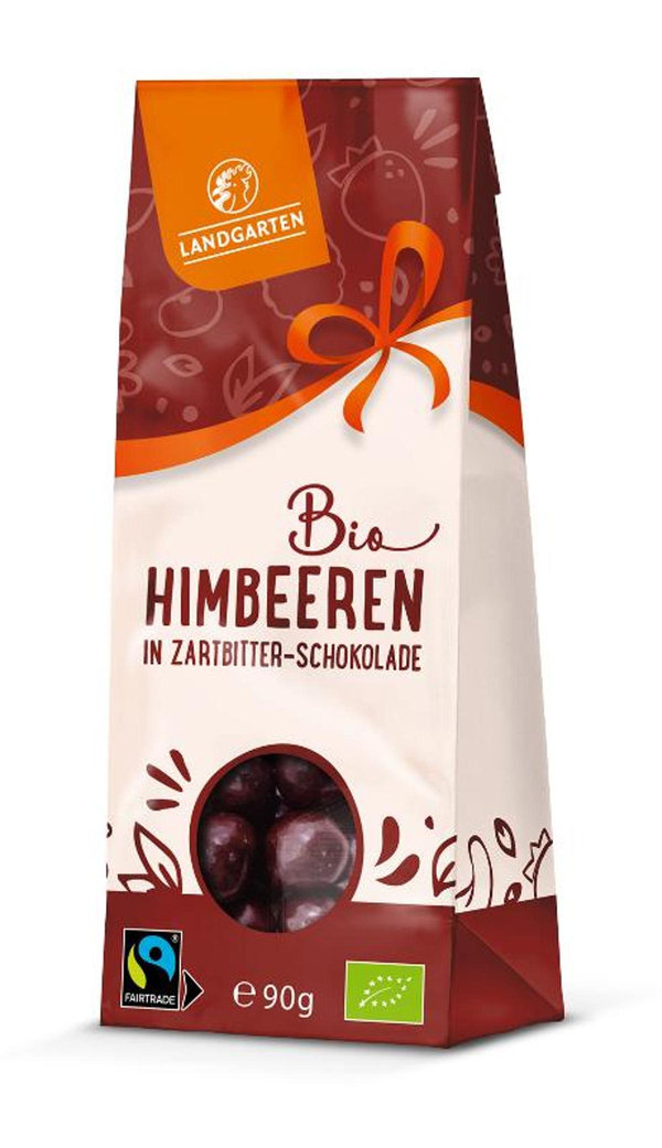 Produktfoto zu Himbeeren in Zartbitterschokolade 90g