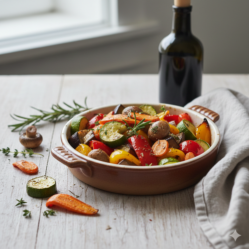 Rezeptbild für Mediterranes Antipasti-Gemüse vom Blech