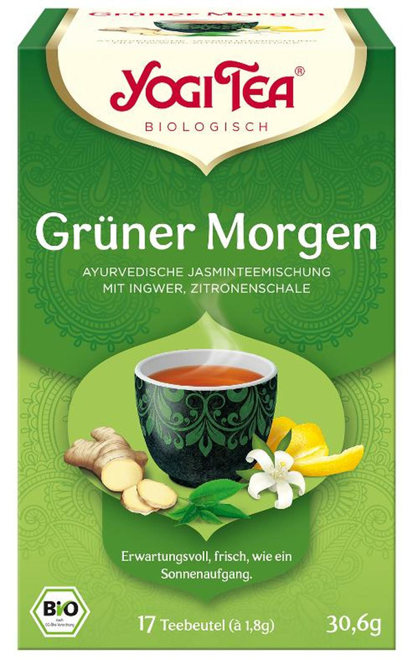 Produktfoto zu YogiTea Grüner Morgen 17 Beutel