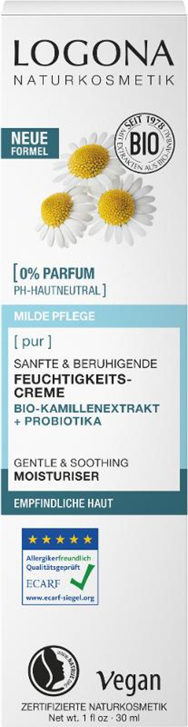 Produktfoto zu PUR Feuchtigkeits-Creme Kamille + Probiotika 30ml