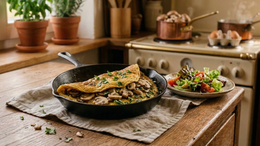 Rezeptbild für Frittata Marchigiana (Pilz-Omelett aus den Marken/Italien)
