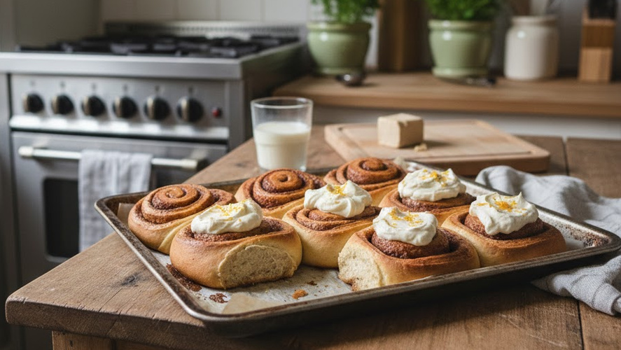 Rezeptbild für Zimtschnecken mit Orangen-Topping