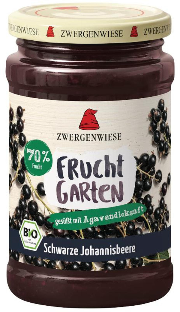 Produktfoto zu Fruchtgarten Schwarze Johannisbeere 225g