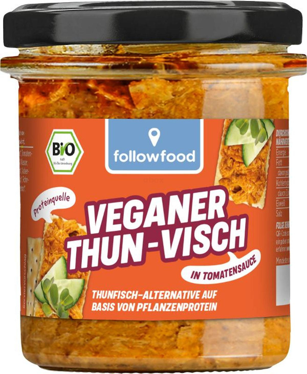 Produktfoto zu veganer ThunVisch in Tomatensauce 180g