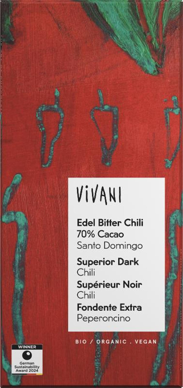 Produktfoto zu Edel Bitter Chili 70% Kakao 80g