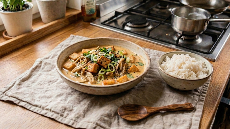 Rezeptbild für Thailändisches Curry mit Austernpilzen und Tofu