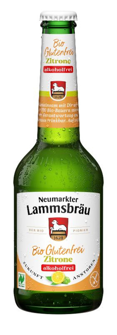 Produktfoto zu Lammsbräu Bio Glutenfrei Zitrone alkoholfrei 0,33 ml