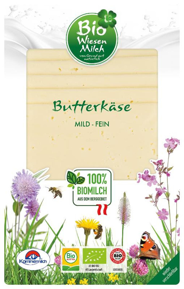 Produktfoto zu Wiesenmilch Butterkäse in Scheiben 100g