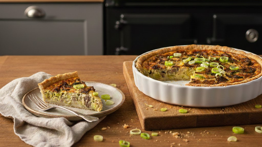 Rezeptbild für Vegane Champignon-Lauch-Quiche