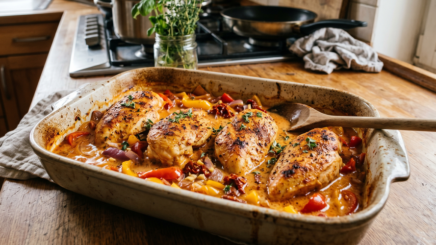 Rezeptbild für Paprika-Sahne-Hähnchen